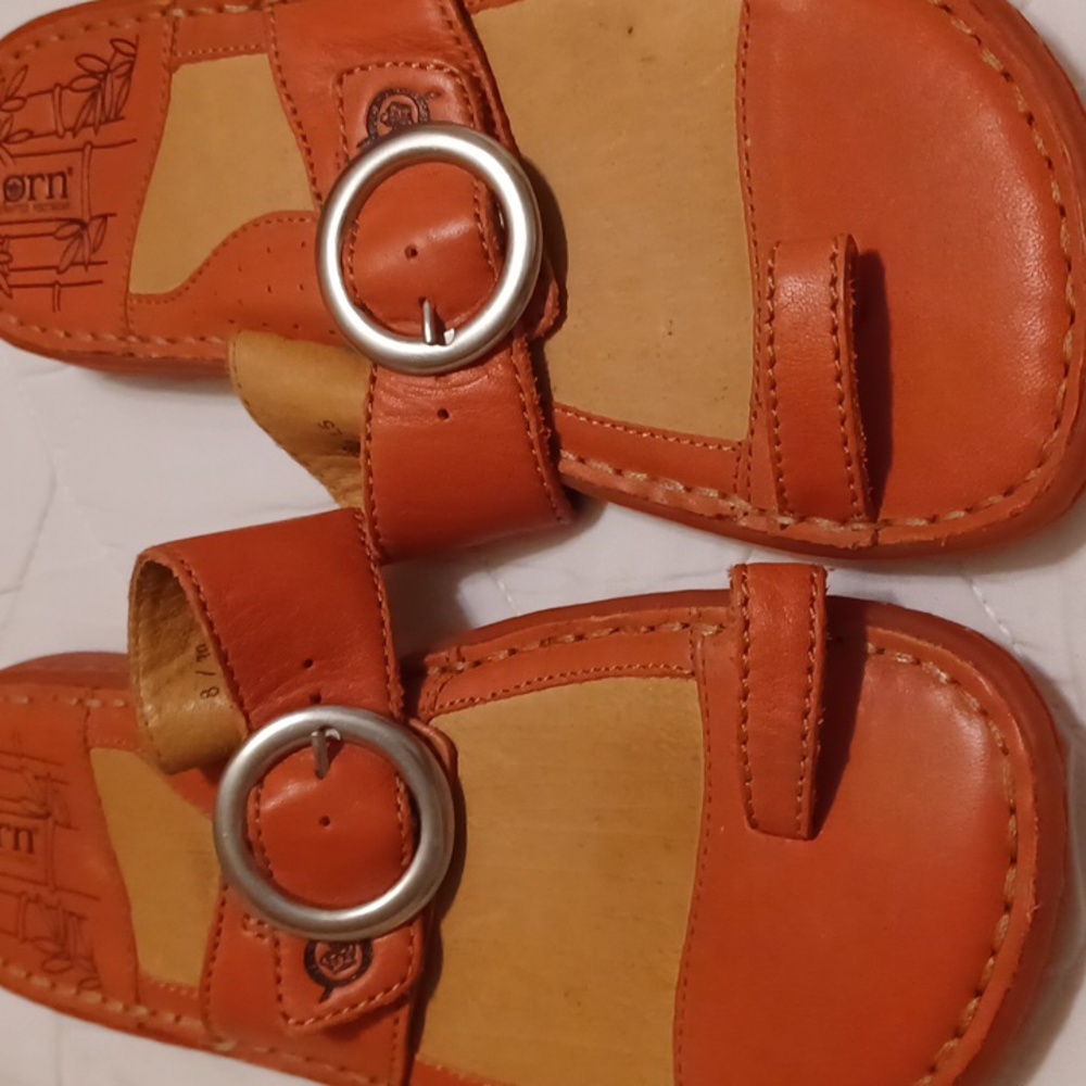 Born Handcrafted Melon or Salmon Pink Leather Sandal Footwear